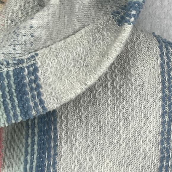 FAHERTY Hoodie Mens XL Biarritz Pacific Break Stripe Textured Boho Cotton Gray - Picture 11 of 16